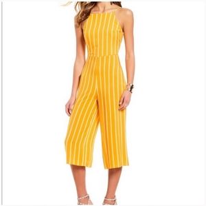 Gianni Binni Yellow Cropped Jumpsuit